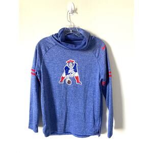 Nike NFL New England Patriots Football Cowl Neck Pullover Shirt Blue Size Small